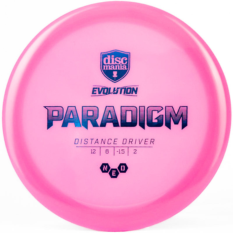 A Discmania Paradigm distance driver photographed on a white background