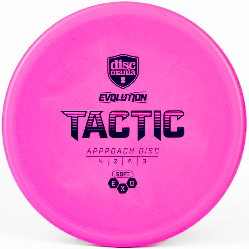 A pink Discmania Tactic approach disc