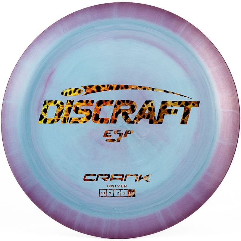 A blue and purple Discraft Crank disc