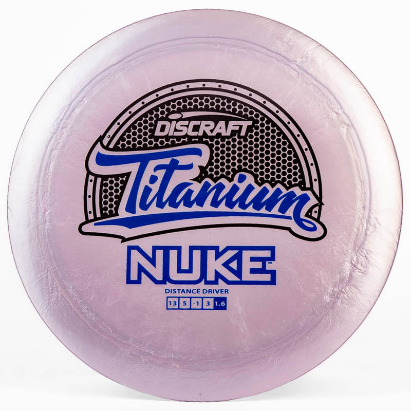 A light purple Discraft Nuke in Titanium plastic